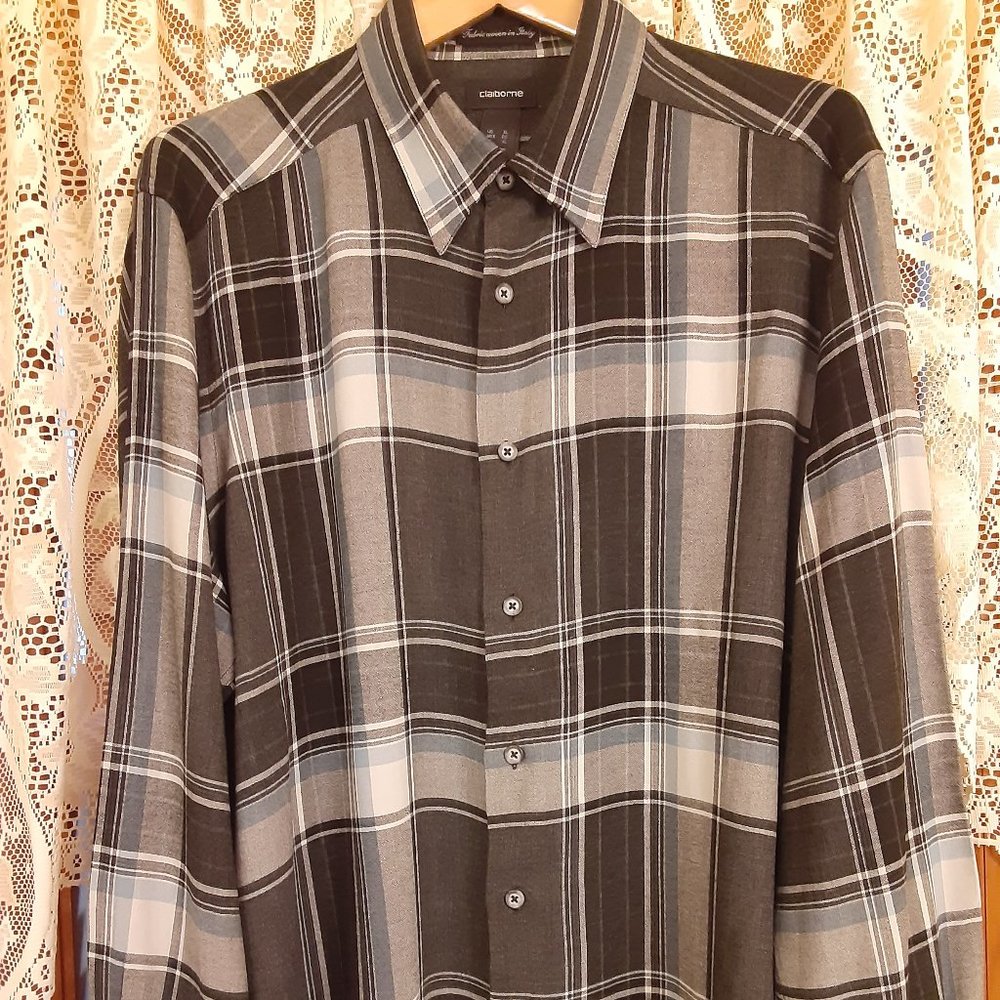 Mens Claiborne Dress Shirt Long Sleeve Size XL